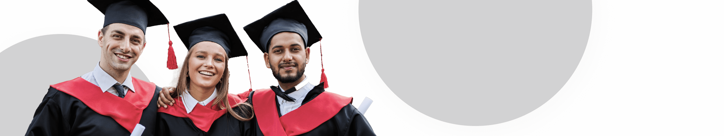 UniScholarz Banner happy student with graduation hat diploma grey
